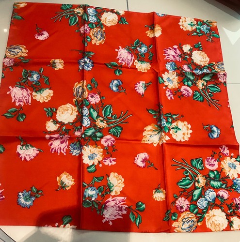 Foulard rouge fleuries kenzo - foulard,