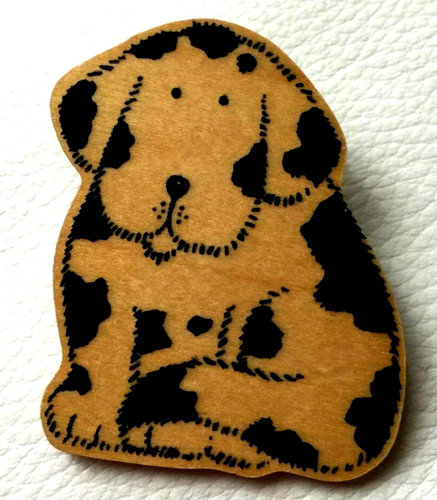 Grande broche bois chien - bois,