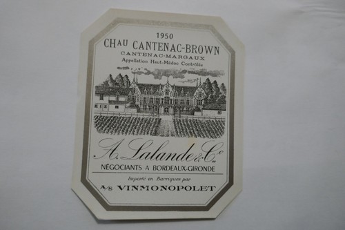 Etiquette ancienne 1950 vin - ancienne,