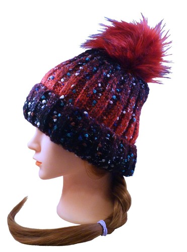 Speckled ombre pompom - ombre, knit