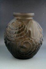 RARE ANCIEN VASE ART DECO PIERRE D'AVESN EN VERRE