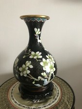 CLOISONNE VASE BRONZE EMAUX CHINE CHINOIS ASIATIQUE JAPONAIS EXTREME ORIENT ASIE