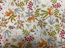 Tissu Coton beige imprimé tigre