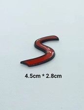 Logo S Emblem En Metal Noir Adhesif Mini Cooper S