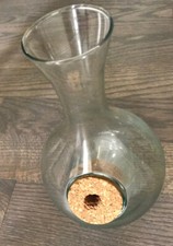 Glass Decanter With Cork * Aqua Tinged Color *
