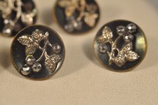 10 BOUTONS ANCIENS ACIER CLOUTE FACETTE ANTIQUE CUT STEEL BUTTONS