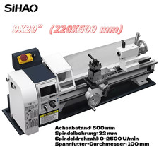 VEVOR 220x500mm Tour à Métaux Mini Tour à Métal Engrenages Vitesse Variable