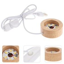  Socle d'affichage lumineux LED, base lumineuse en bois, base