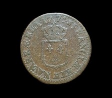 LOUIS XV - Demi 1/2 Sol 1774 H la Rochelle 