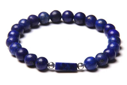 Bracelet perles lapis - de,