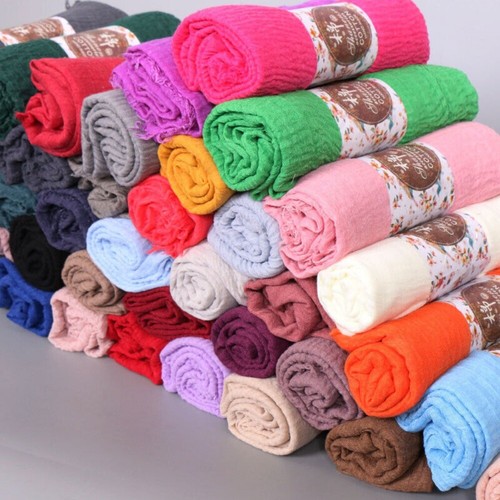 Large crinkle cotton hijab - crinkle,