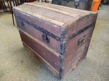 Ancienne Malle de voyage Coffre en bois Pirate 75,5 x 45,5cm par 57,5 cm de haut