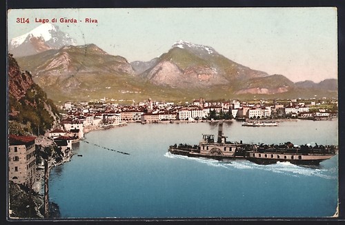 Carte postale riva lac - postale,