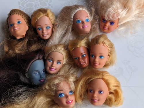 Lot 10 têtes barbie - lot,