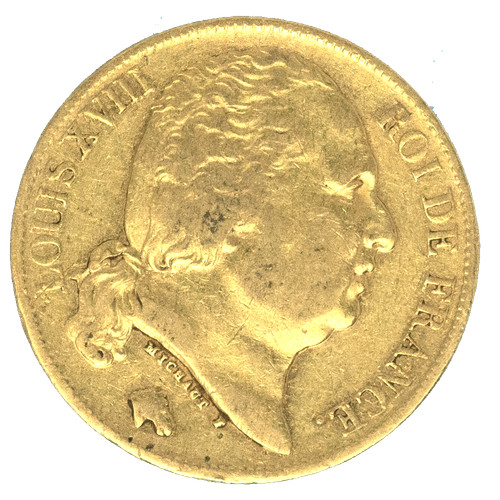Louis xviii francs 1820 - xviii-20,