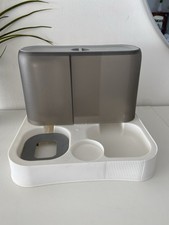 Distributeur double nourriture & eau- Réservoir plastique fumé