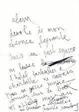 Serge GAINSBOURG - Rare lettre autographe signée. Charlotte for ever et le 5 bis