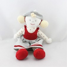 Doudou poupée fille gris