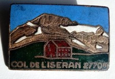 COL DE L'ISERAN OLD FRENCH ENAMELED SKI BADGE / INSIGNE SAVOIE