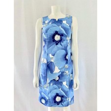 Robe fourreau bleue à fleurs