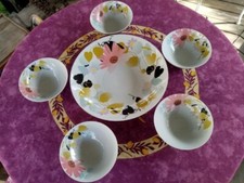 Service Entrée ou Dessert Geneviève Lethu 2007 Corsofiorelli Décor Floral Coloré