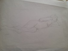 dessin ancien femme nue