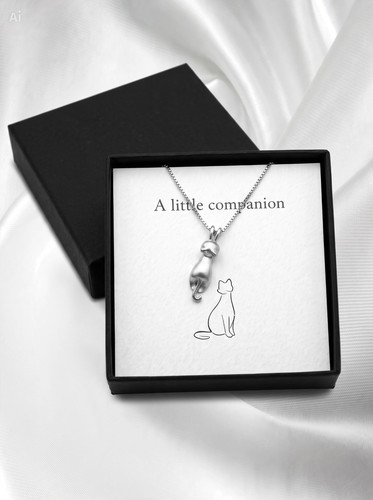 Pendentif chat argent - chat,