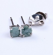 1.50Tcw Blue Raw Diamond Stud
