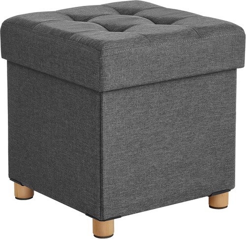 Pouf coffre pliant gris foncé