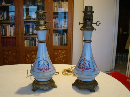 Paire lampes cheminées - lampes,