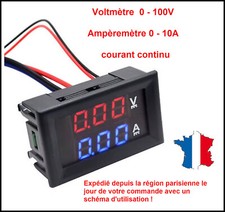Mini Voltmètre Ampèremètre Numérique  100V - 10A
