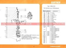 MOTOBECANE 125 Bicylindre course Fiche Carburateur GURTNER Type 2 MD 25 772