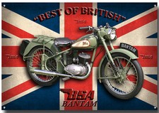 A3 Taille BSA BANTAM Moto Métal Sign.officially sous Licence B.S.A Produit & ™