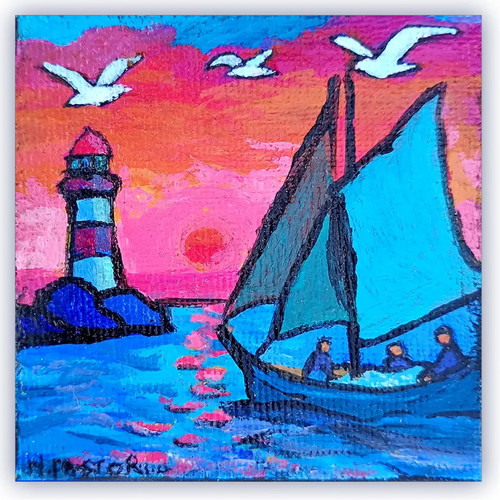 Tableau bateau pêche - bateau,