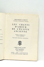 LIVRE ANCIEN SCHOTT LES CHANTS D'AMOUR DE L'ÉGYPTE ANCIENNE PHOTOS PARIS 1956
