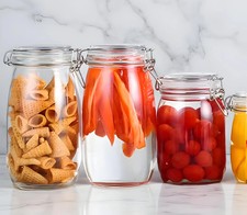 Contenants de Garde-manger – Bocaux en Verre Hermétiques avec Fermeture à Loquet