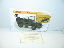1 fiche + certif. DINKY TOYS