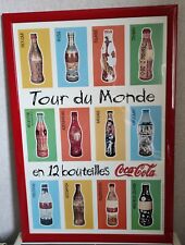 TABLEAU AFFICHE LES BOUTEILLES DU MONDE COCA-COLA - ANNEES 90
