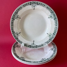3 assiettes creuses anciennes Sarreguemines Digoin Verdun Faïence terre de fer