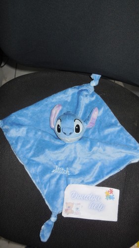 Doudou plat stitch bleu - stitch,