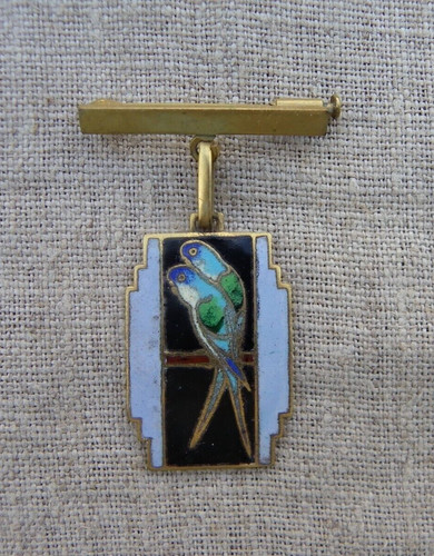 Broche ancienne émaillée - ancienne,