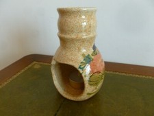 BRULE-PARFUM avec bougie en FAIENCE peint main 