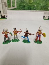 Elastolin western démontables vintage 4 figurines indiens