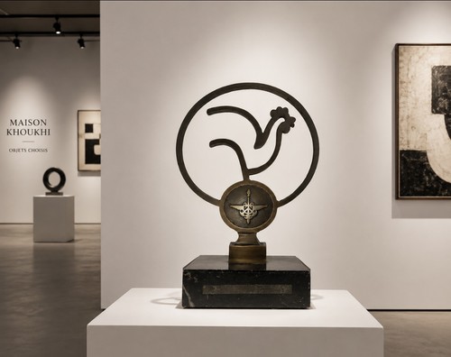 Coq stylisé bronze sur - coq, en