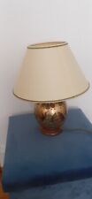 BELLE LAMPE SIGNEE IDA BELLINI DECOR FLORAL SUR UN FOND OR ET ARGENT