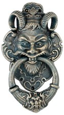 Heurtoir faune diable fer style antique - 35cm