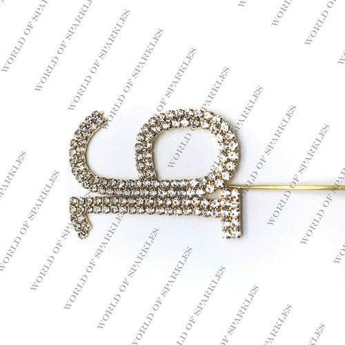 6cm argent strass numéro - 6cm,