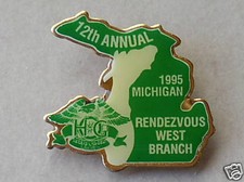 HARLEY HOG 1995 MICHIGAN 12th STATE RALLY JACKET PIN 