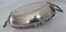 CORBEILLE A PAIN OVALE  métal argenté poignées a grappe de raisin ancienne
