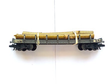 Wagon Jouef Marchandises Plat Rancher à Bogies SNCF Transport Grumes réf 6550